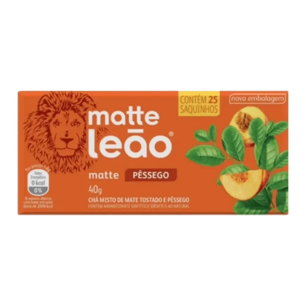 Cha matte leao pessego sache 25un