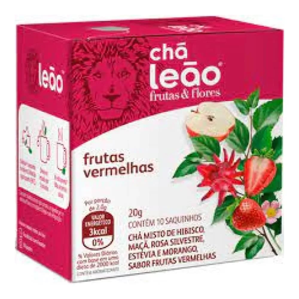 Cha de frutas vermelhas sache leao com 10un