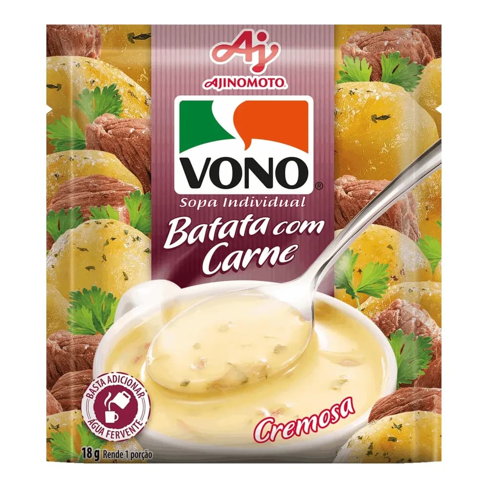 Sopa individual cremosa sabor peito de frango com queijo vono 17g