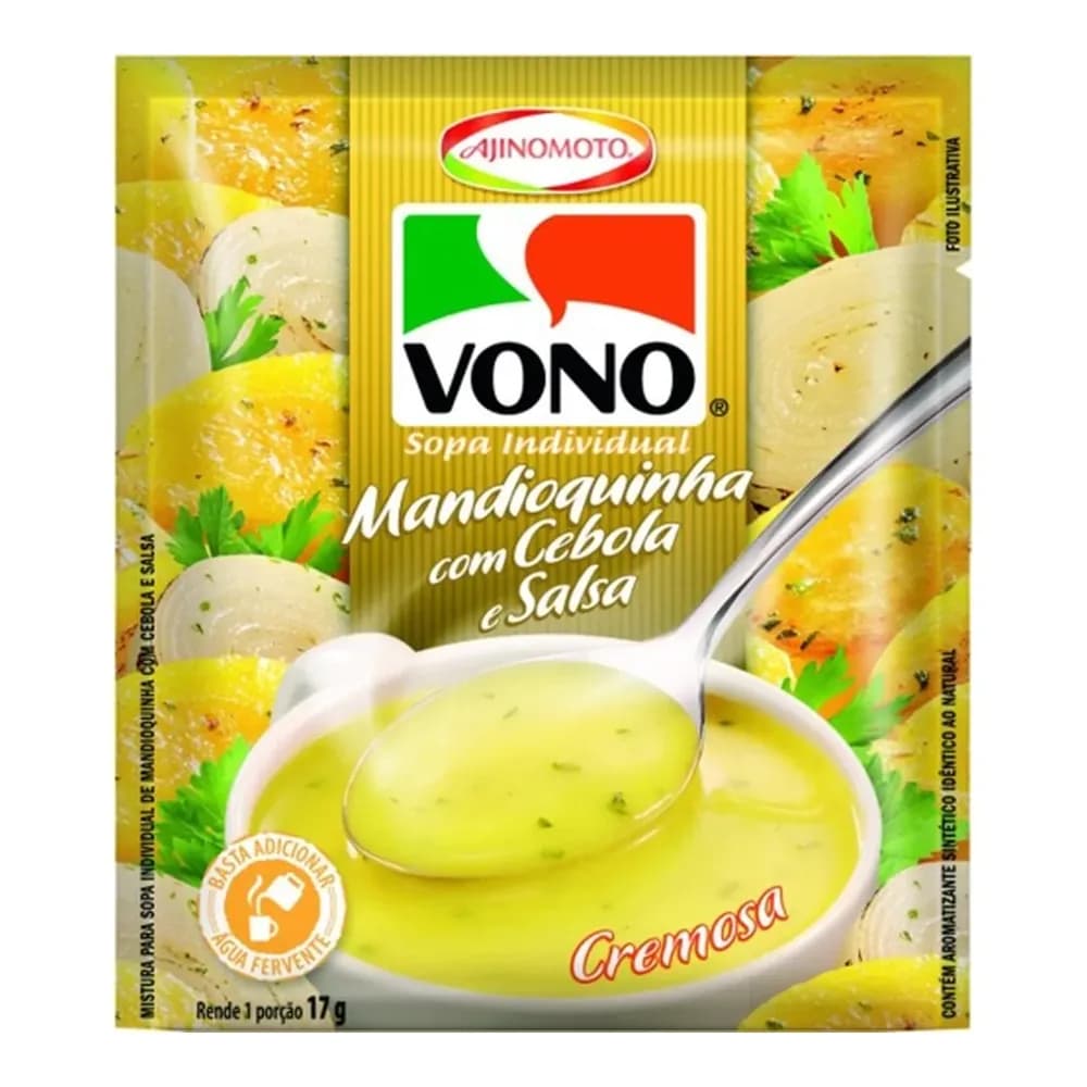Sopa individual cremosa sabor mandioquinha cebola e salsa vono 17g