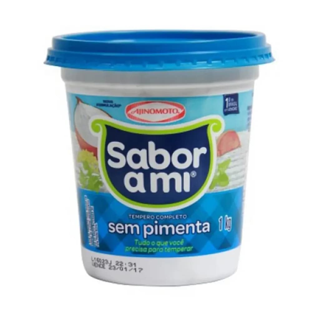 Tempero completo sem pimenta sabor a mi pote 300g