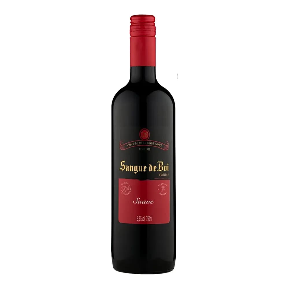 Vinho tinto suave sangue de boi 750ml