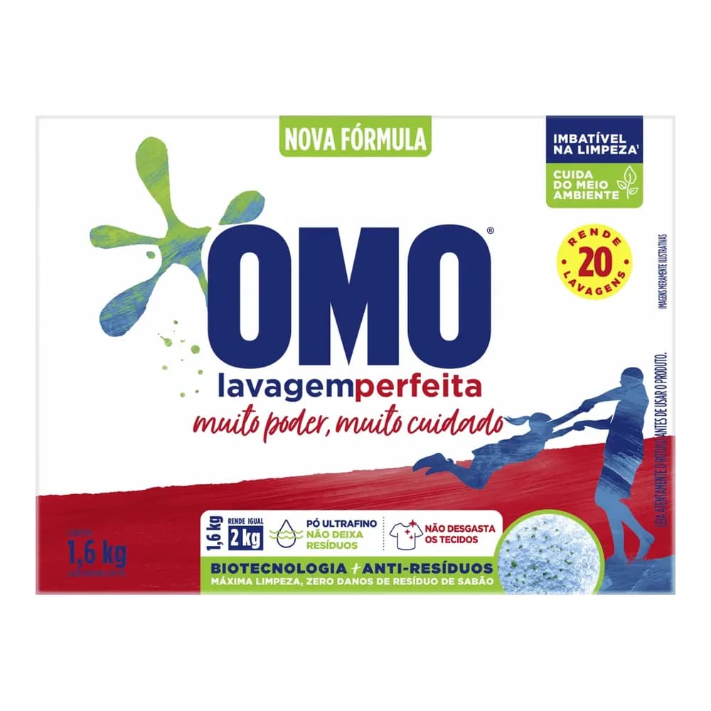 Sabao em po lavagem perfeita omo 1,6kg
