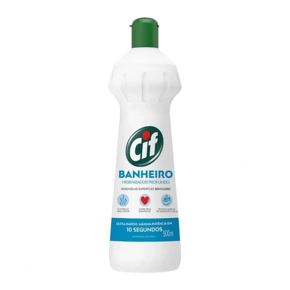 Limpador banheiro higienizador sem cloro cif 500ml