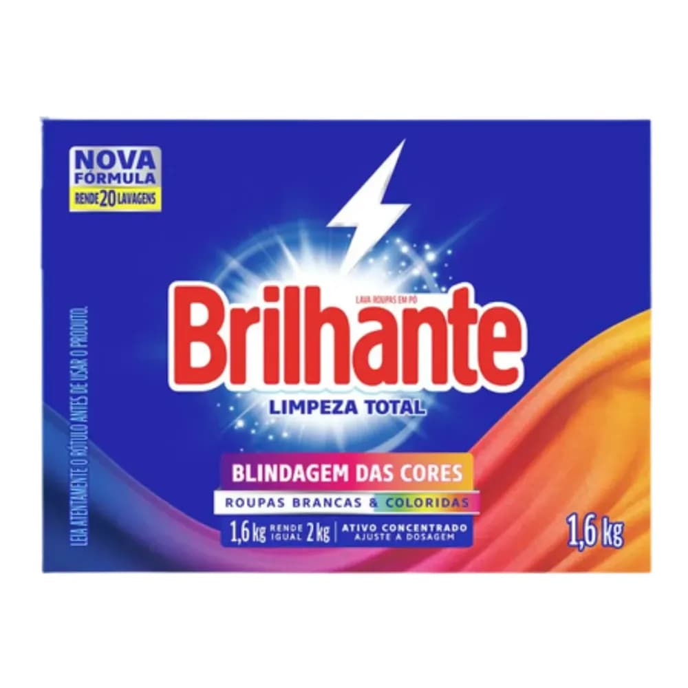 Lava roupas po brilhante cx1,6kg gt 150g limp total