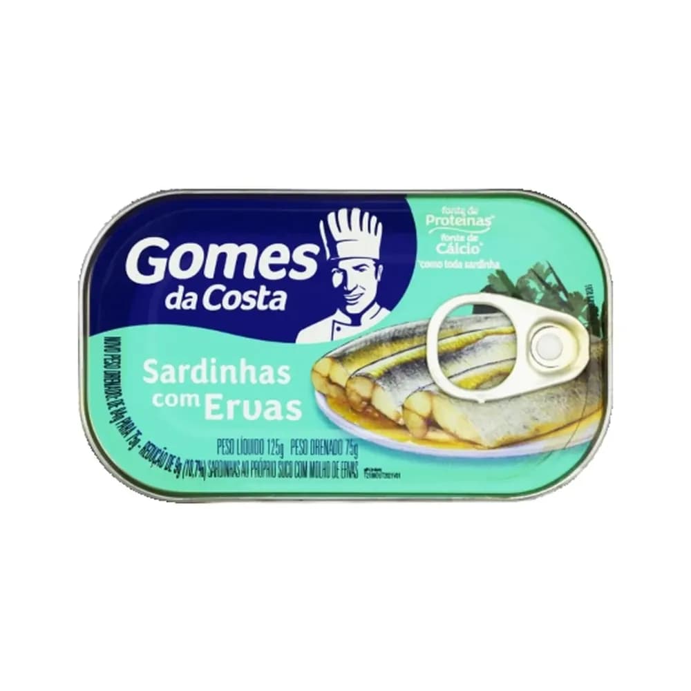 Sardinhas com ervas gomes da costa 125g