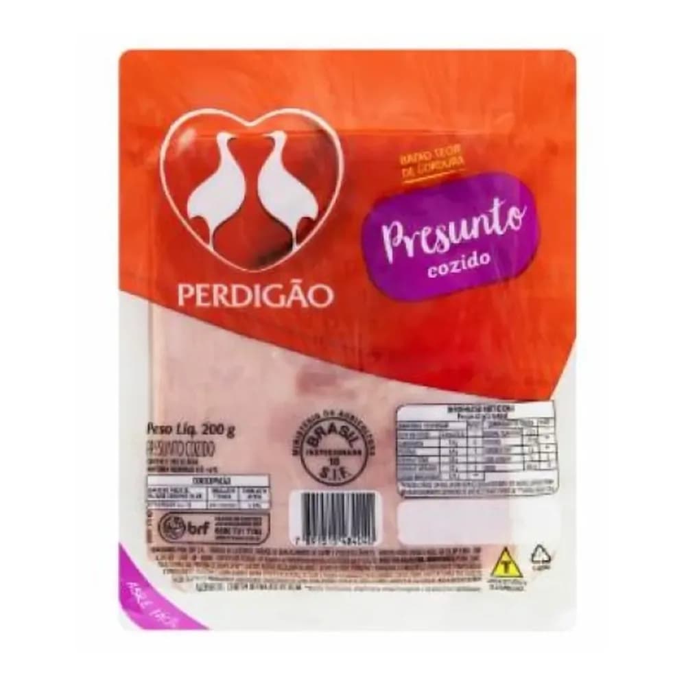 Presunto cozido fatiado perdigao 200g