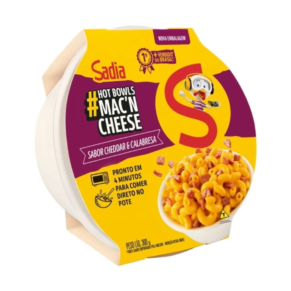 Mac'n cheese sabor cheddar e calabresa congelado sadia 300g