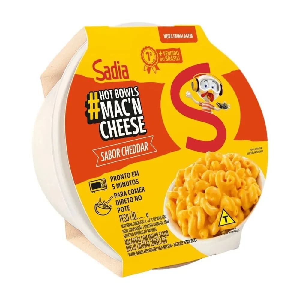 Mac'n cheese hot bowls tradicional congelado sadia 300g