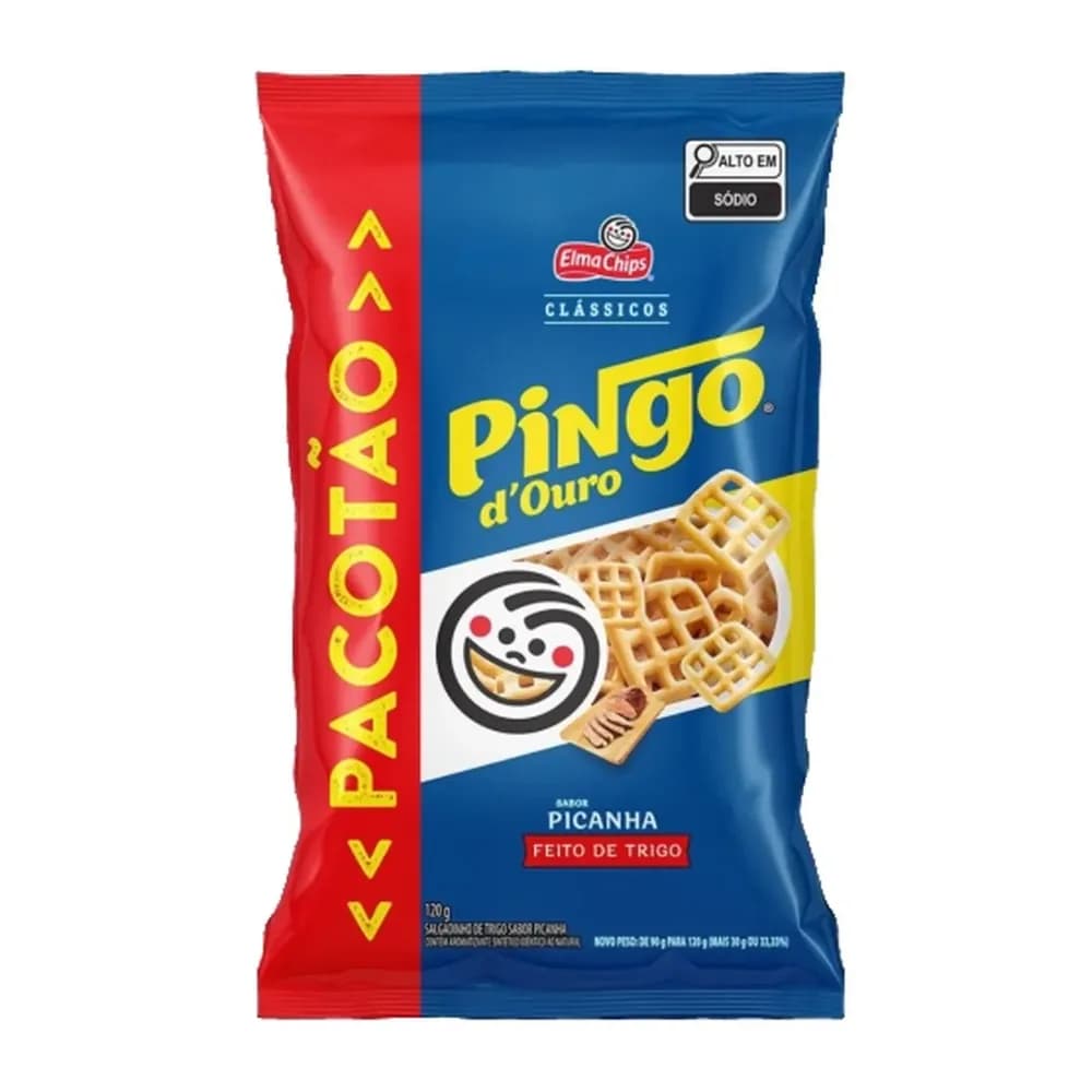 Salgadinho de milho sabor picanha pingo d'ouro elma chips 120g