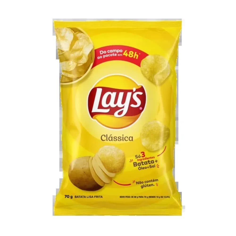 Batata frita lisa classica lays 70g