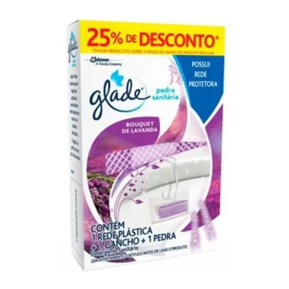 Desodorizador sanitario glade pedra bouquet de lavanda 25g 25% desconto