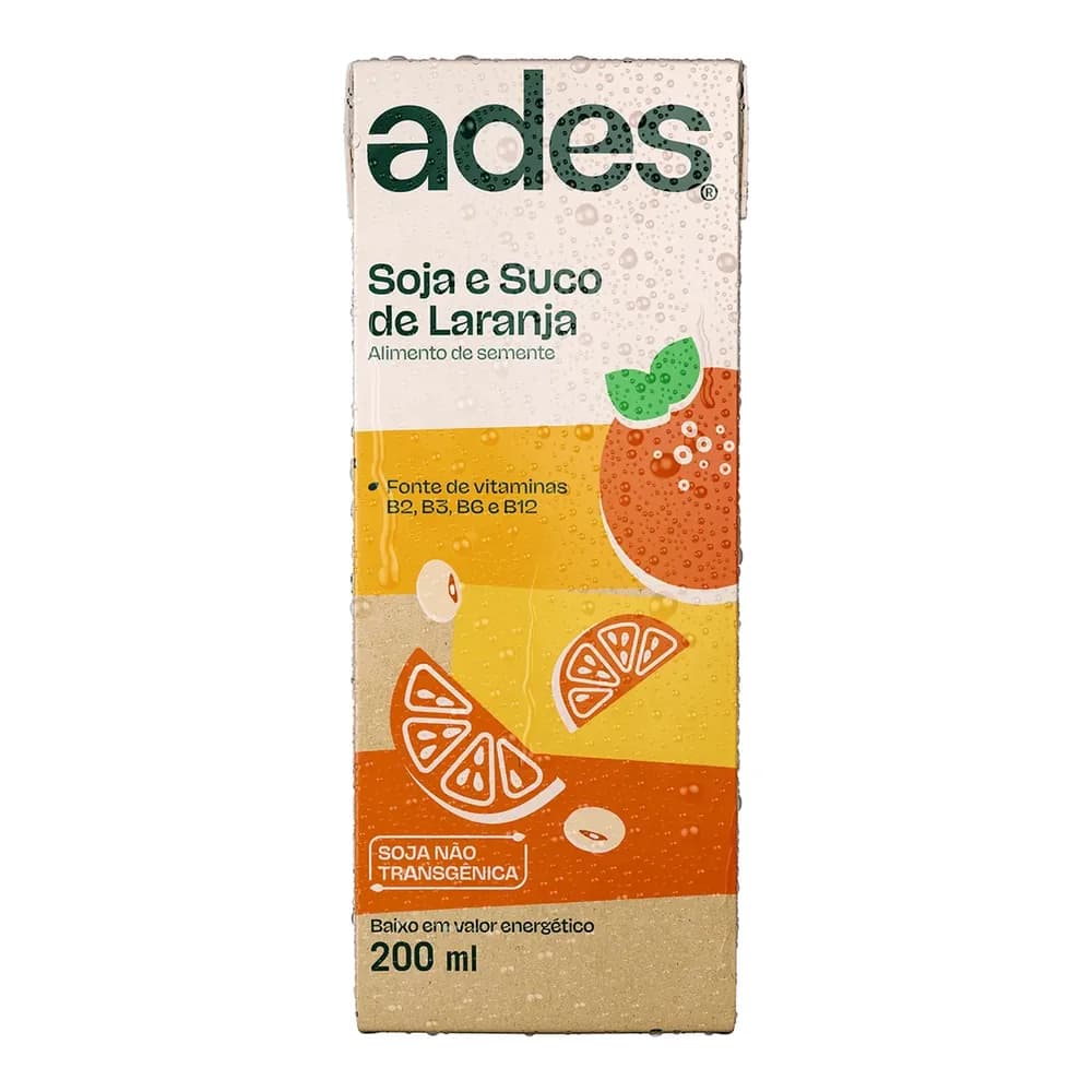 Bebida a base de soja sabor laranja ades 200ml