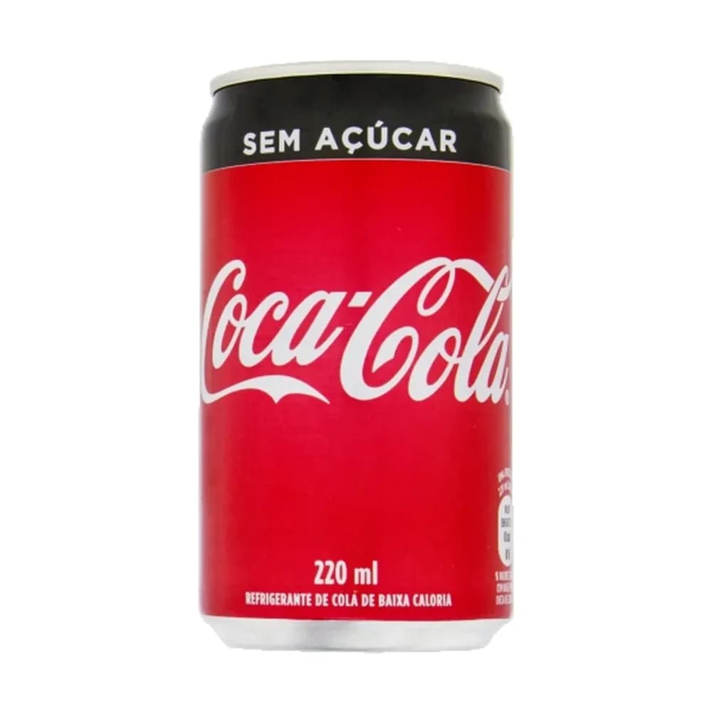 Refrigerante sem acucar coca cola 220ml