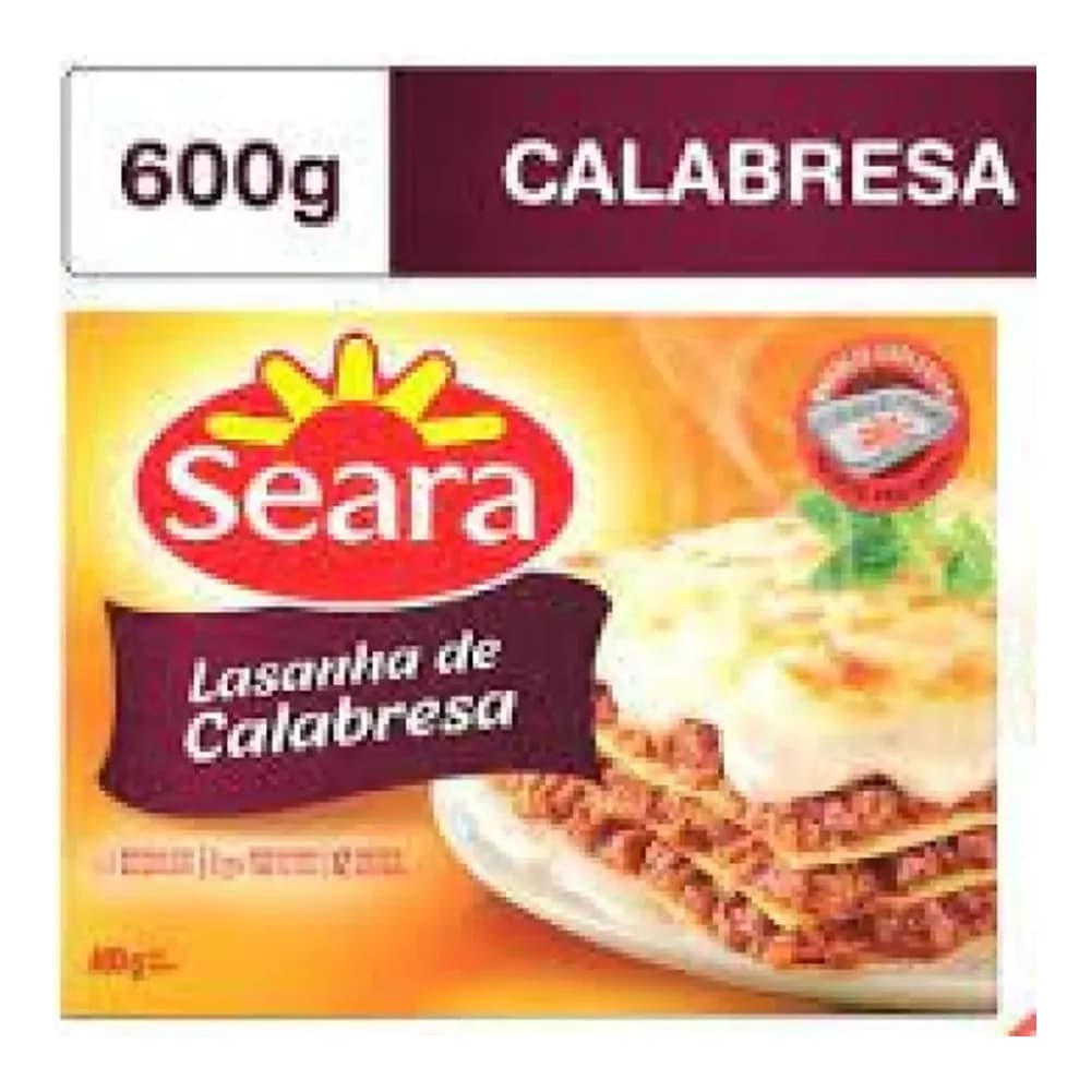 Lasanha de calabresa seara 600g