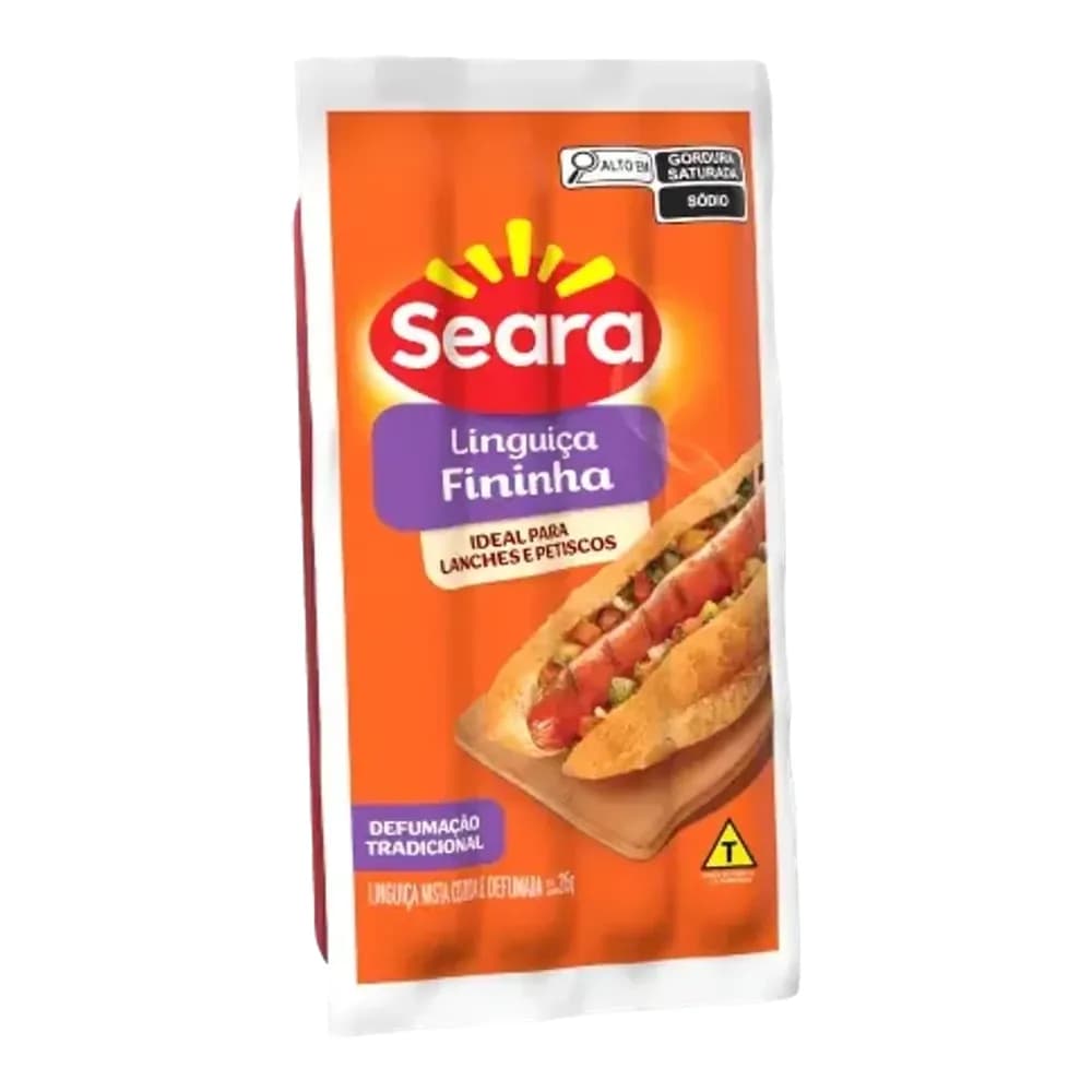 Linguica fininha defumada seara 215g