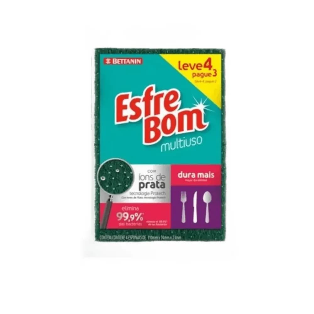 Esponja multiuso esfrebom leve 4 pague 3un