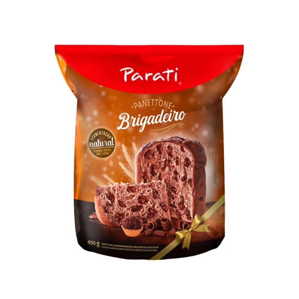 Panettone sabor brigadeiro com gotas de chocolate parati 400g