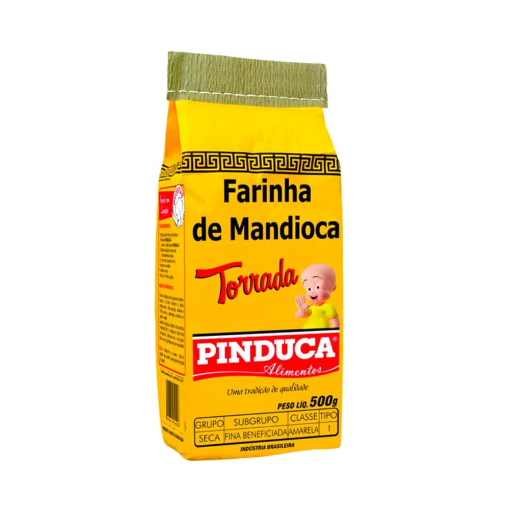 Farinha de mandioca torrada pinduca embalagem 500g