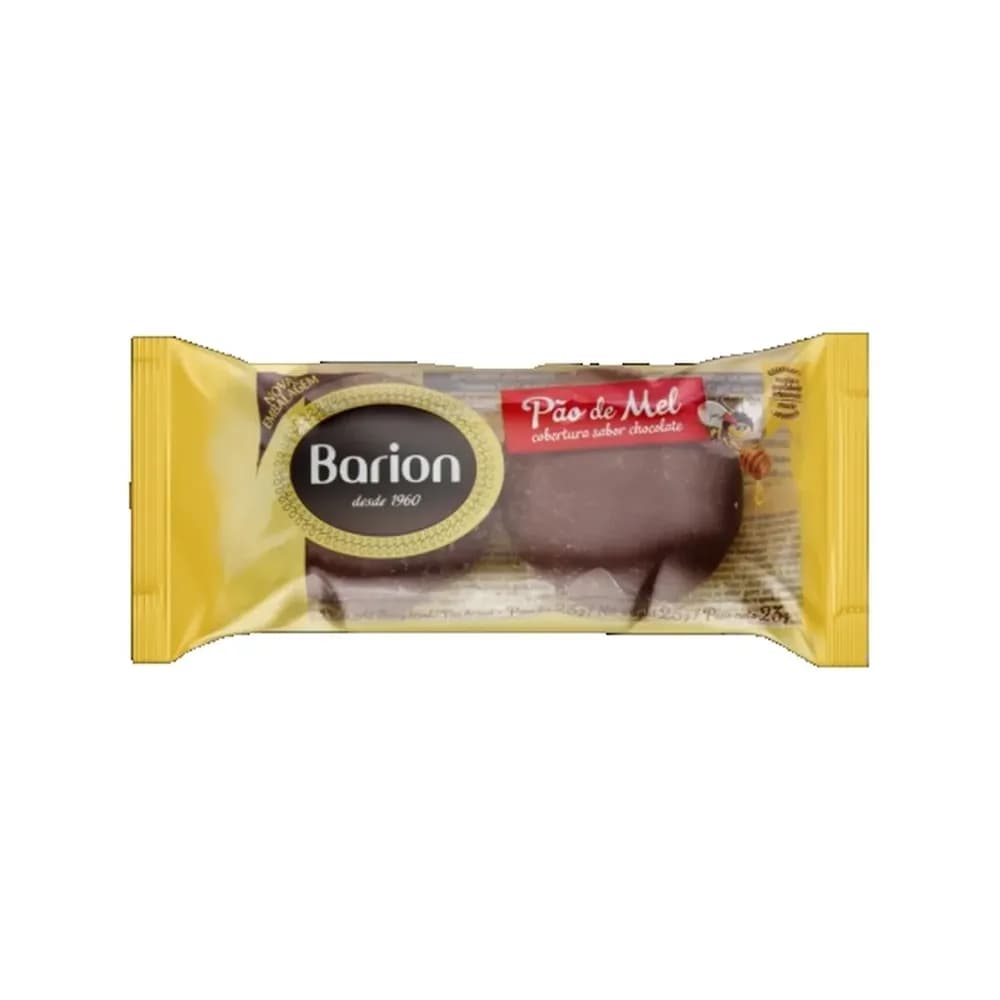 Biscoito doce barion pao de mel com chocolate embalagem 23g
