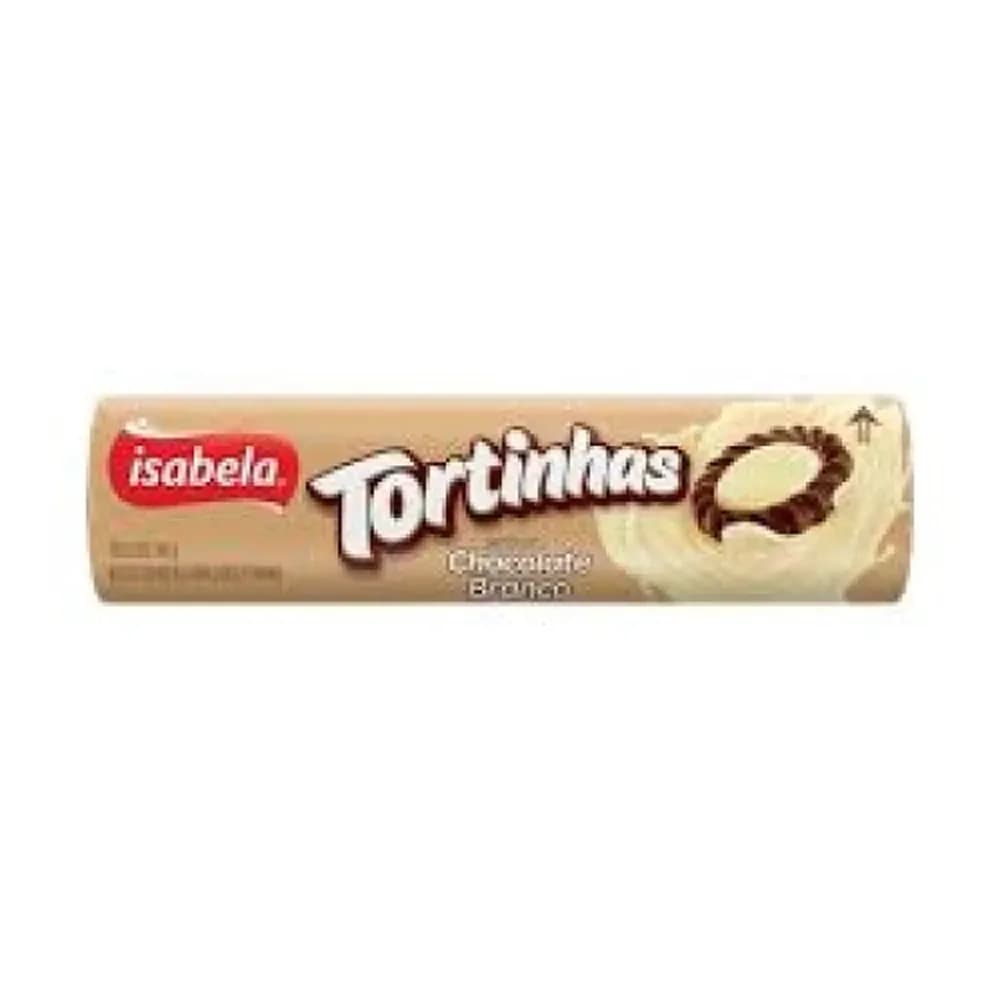 Biscoito recheado tortinhas chocolate branco isabela 140g