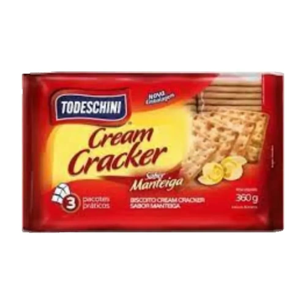 Biscoito todeschini cream cracker manteiga embalagem 360g