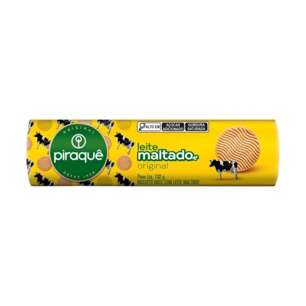 Biscoito leite maltado piraque com 132g