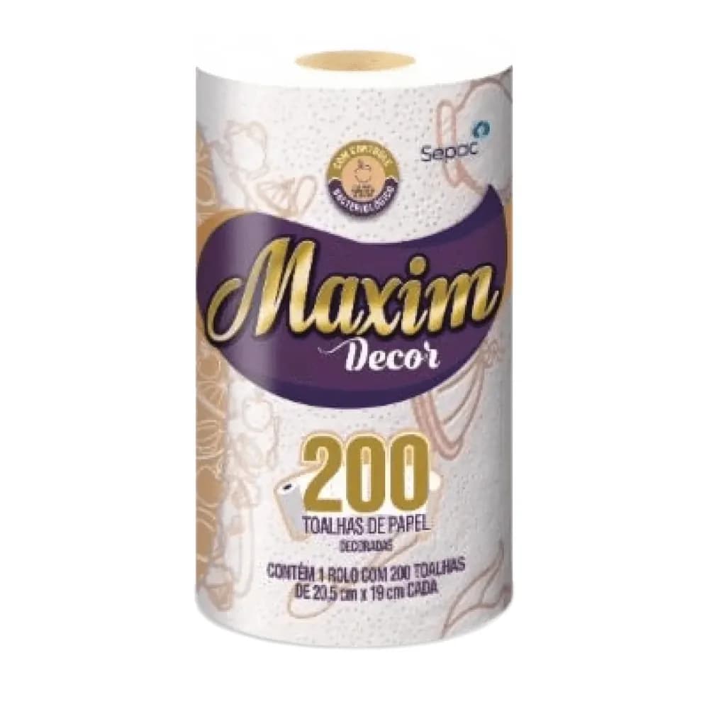 Toalha de papel com 200 folhas 20,5x19cm maxim decor sepac
