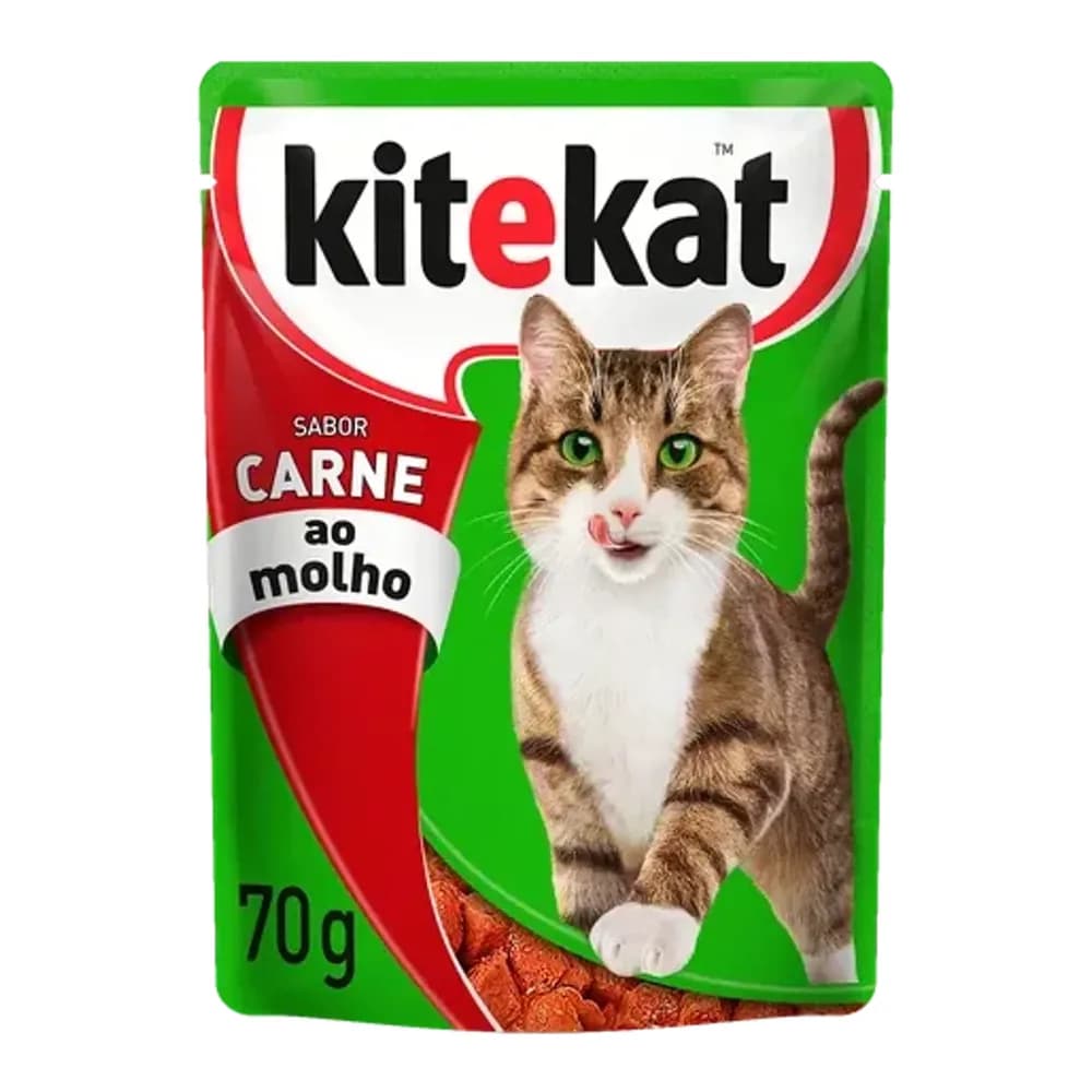 Racao para gatos adultos sabor carne kitekat 70g