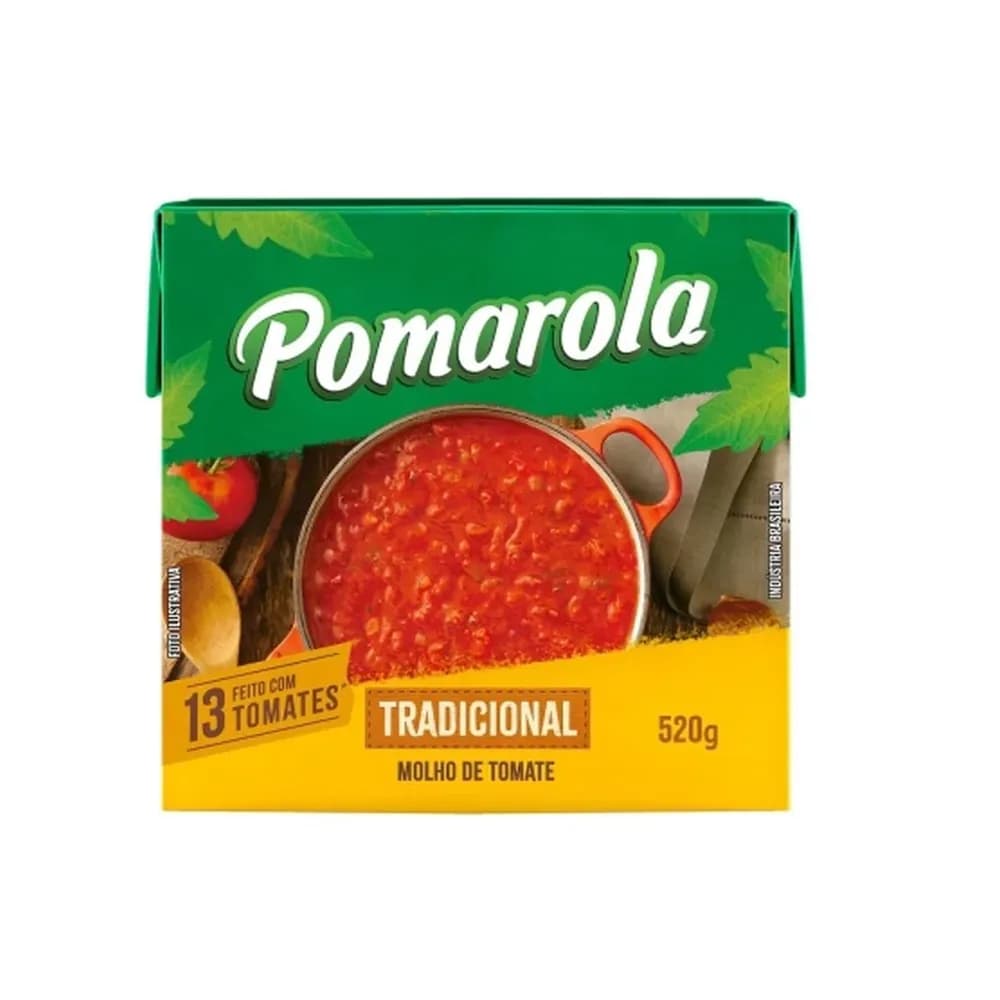 Molho de tomate tradicional pomarola caixa 520g