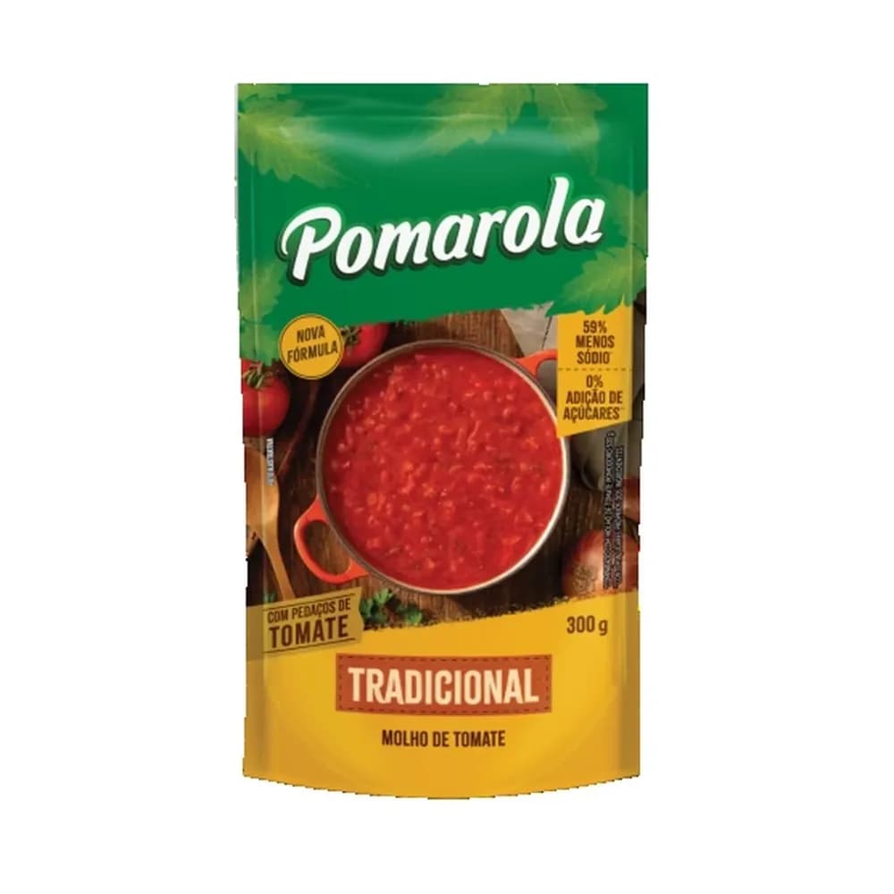 Molho de tomate pomarola sache 300 tradicional
