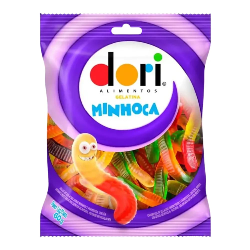 Bala gelatina minhoca dori 60g