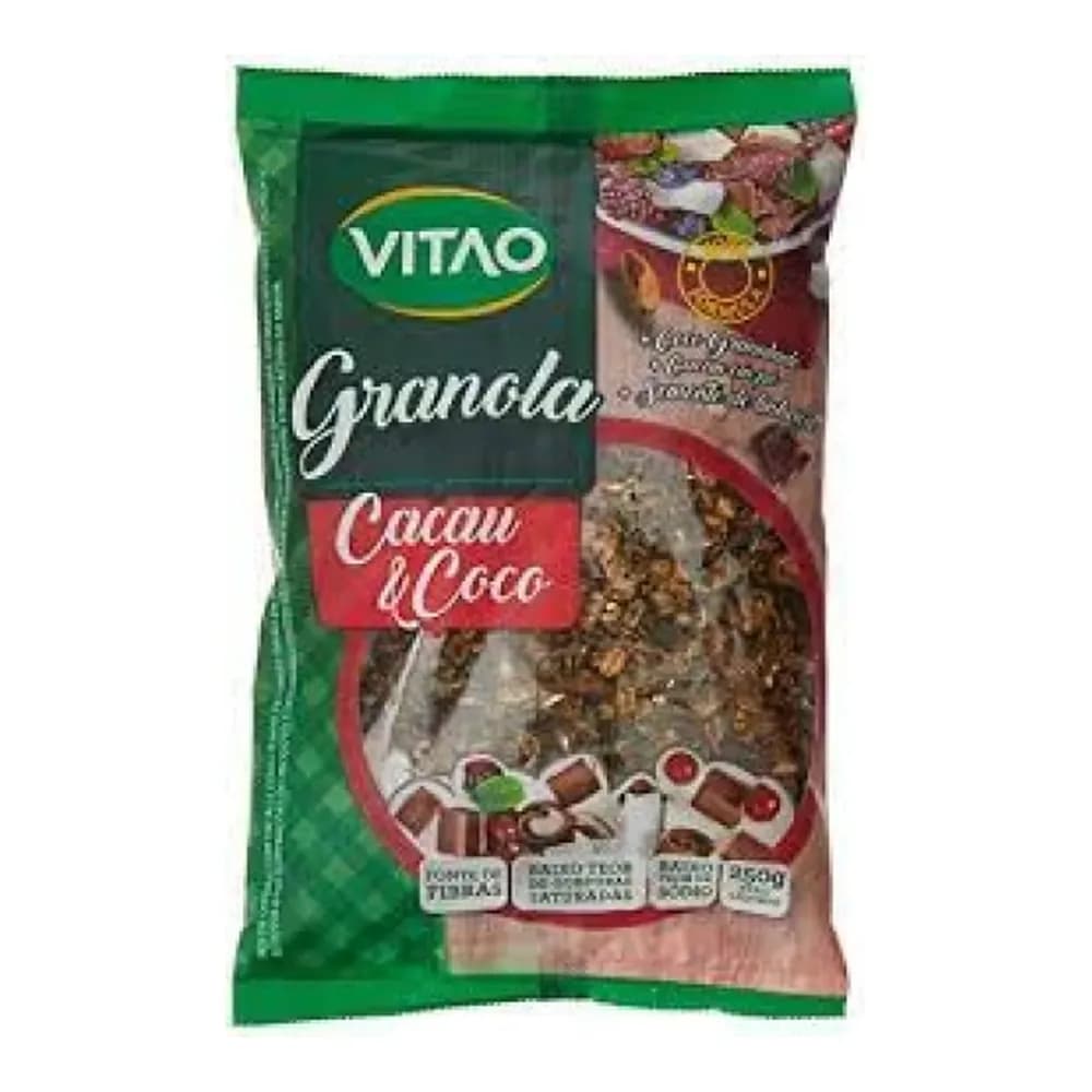 Granola tradicinal cacau e coco vitao pacote 250g