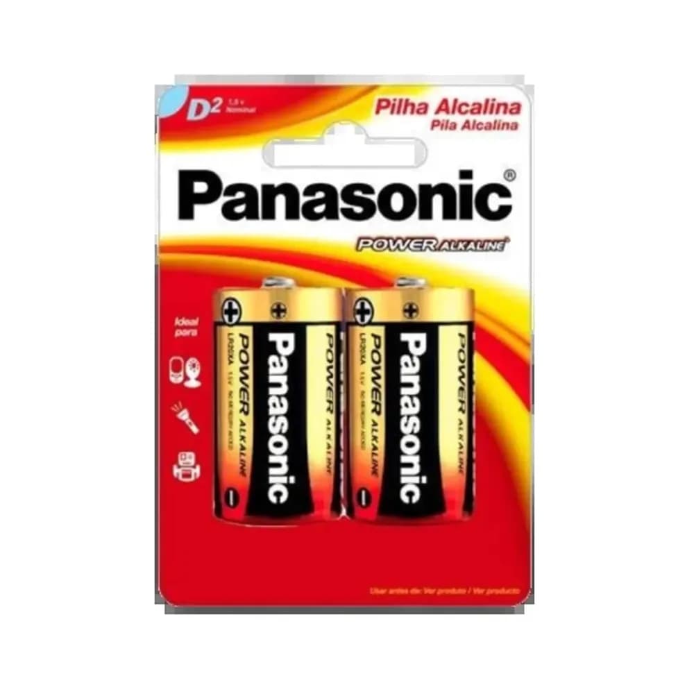 Pilha grande d power alkaline panasonic 2un