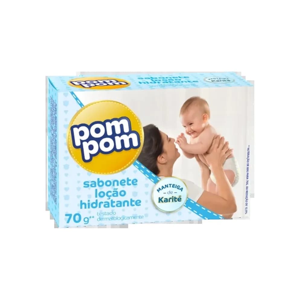 Sabonete em barra locao hidratante com manteiga de karite pom pom 70g