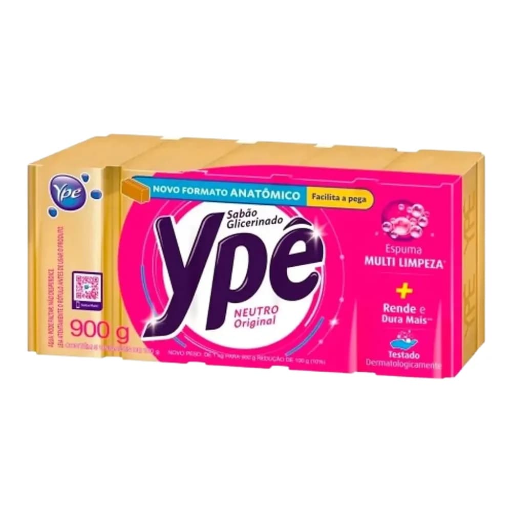 Sabao em barra glicerinado neutro ype 180g 5un