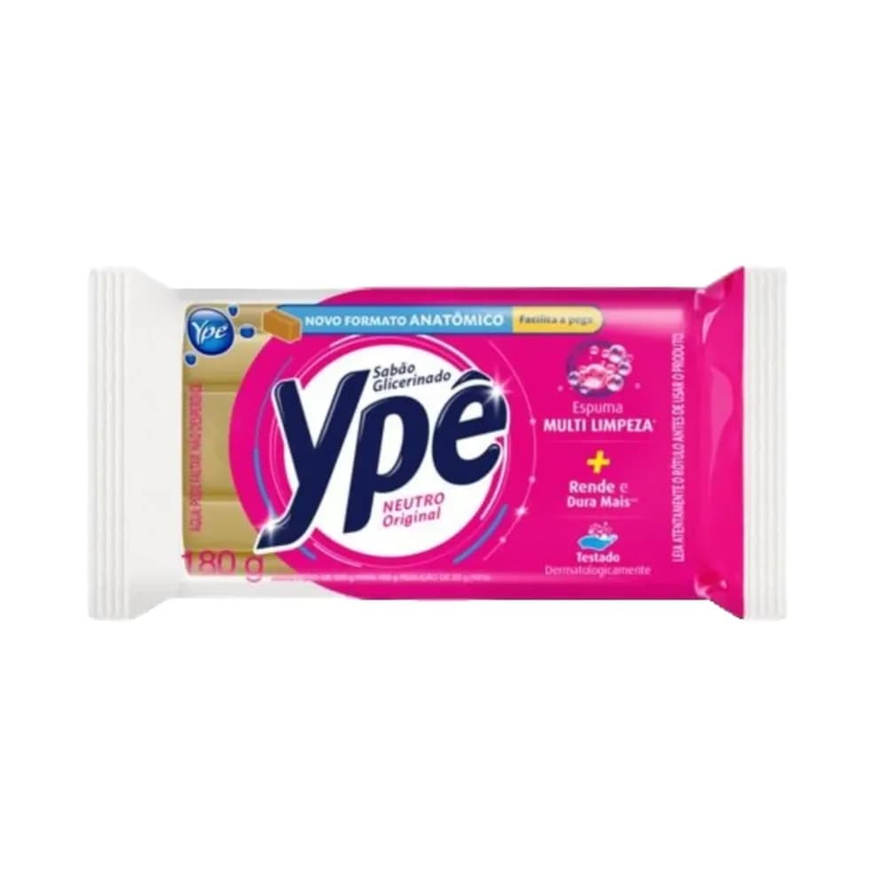Sabao em barra glicerinado neutro ype 180g