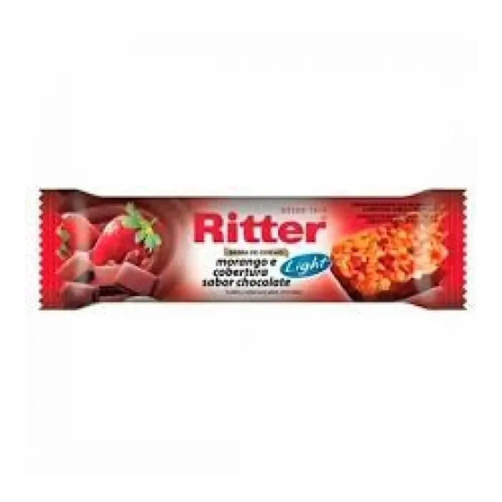 Barra de cereal ritter morango com cobertura chocolate 25g