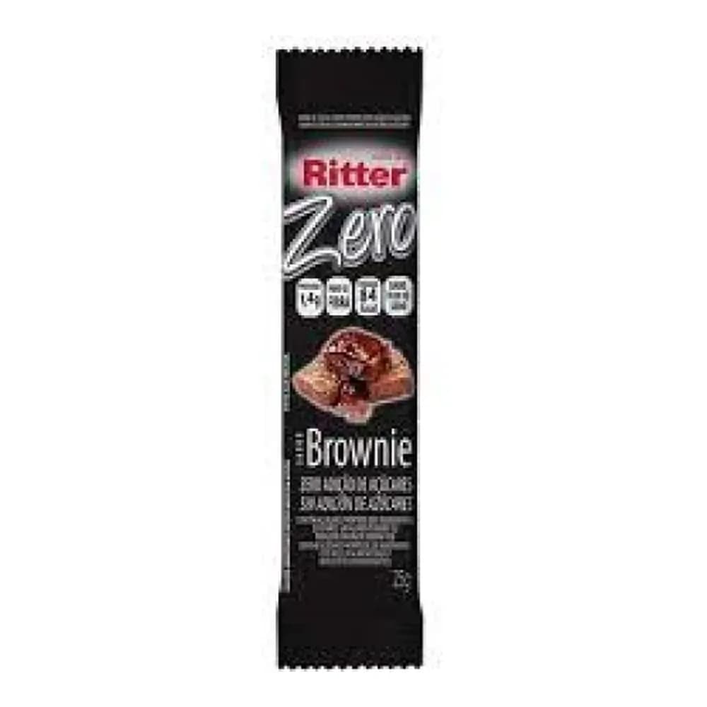 Barra de cereal ritter zero brownie embalagem 25g
