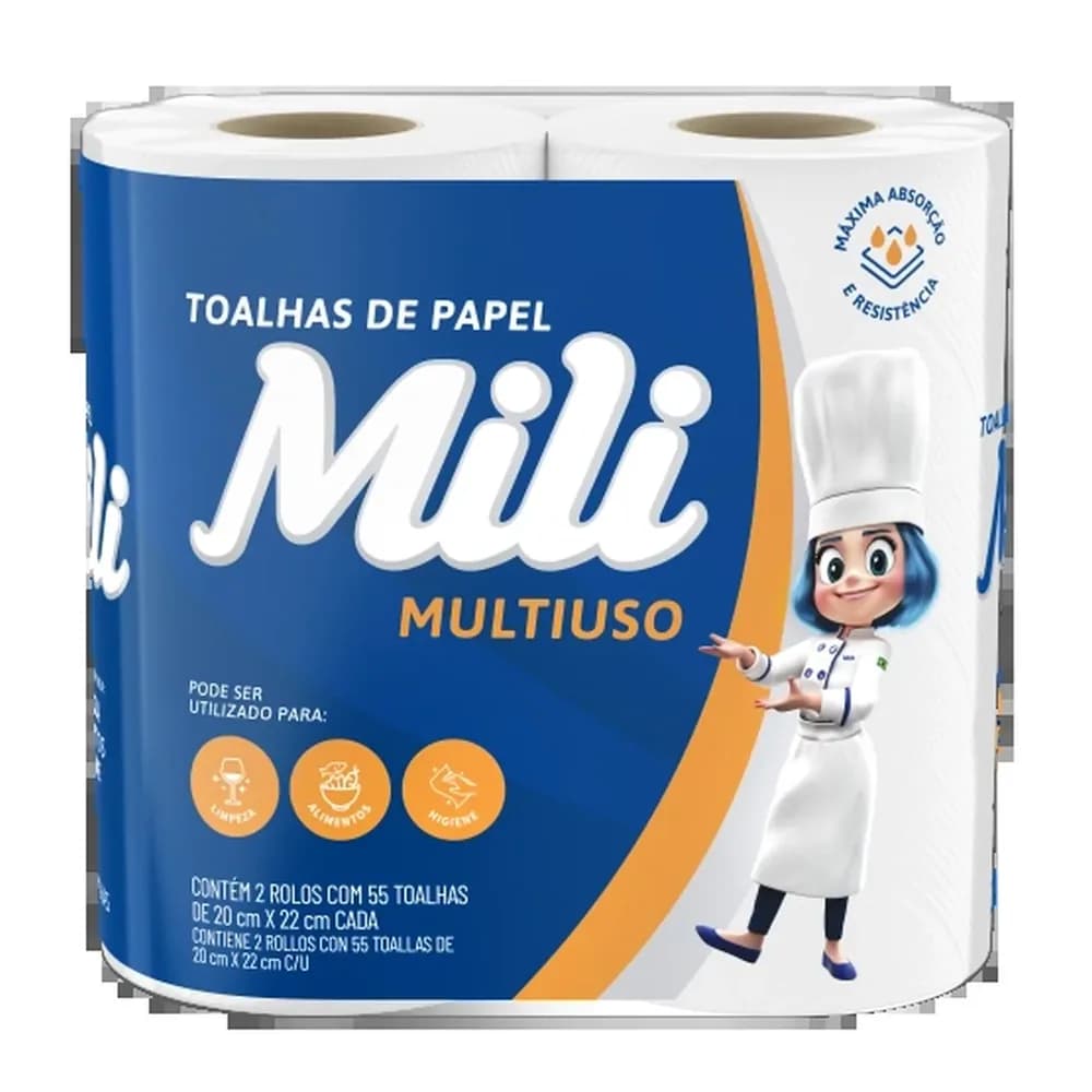 Toalha de papel mili com 2un