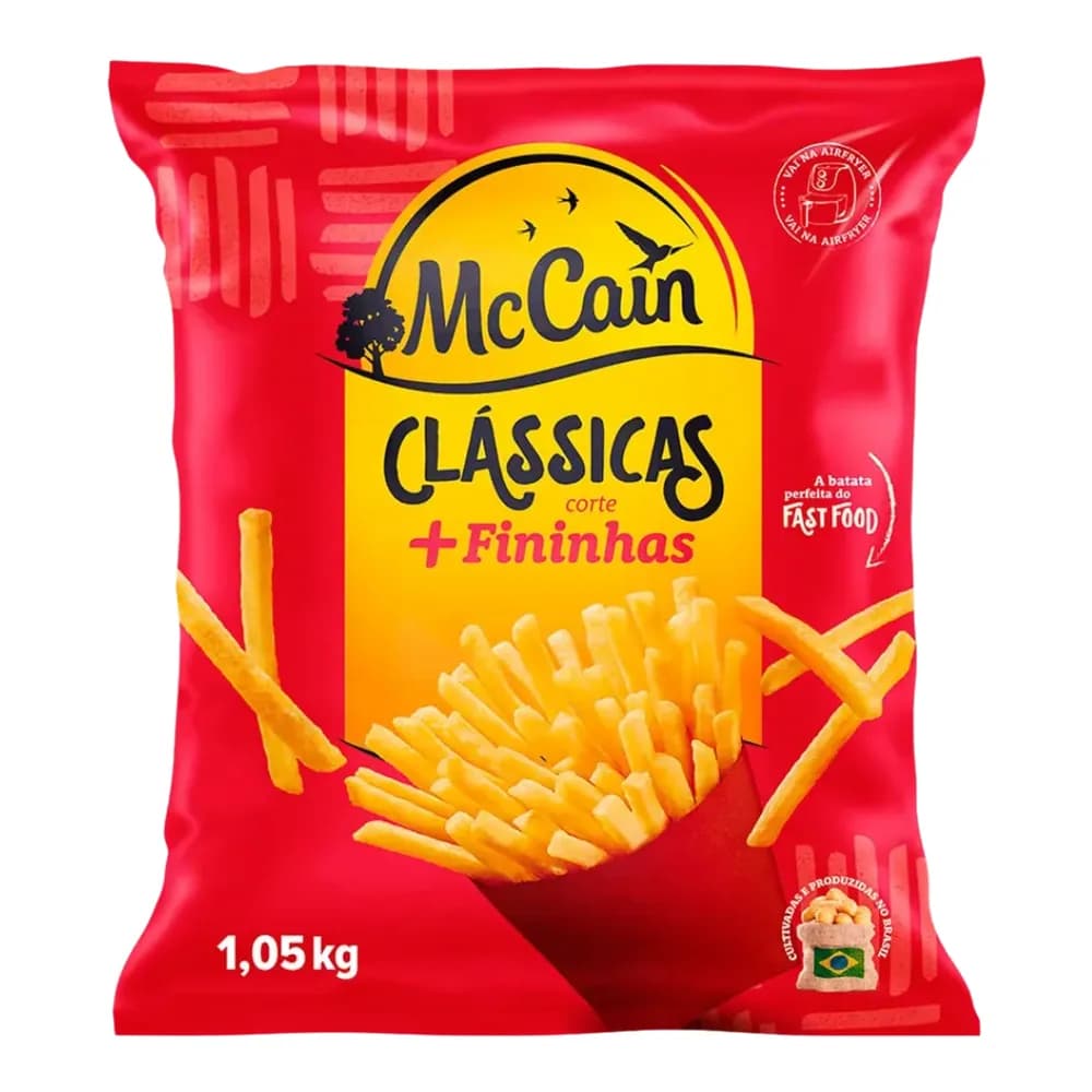 Batata pre-frita tradicional congelada mccain pacote 1,5kg tamanho familia