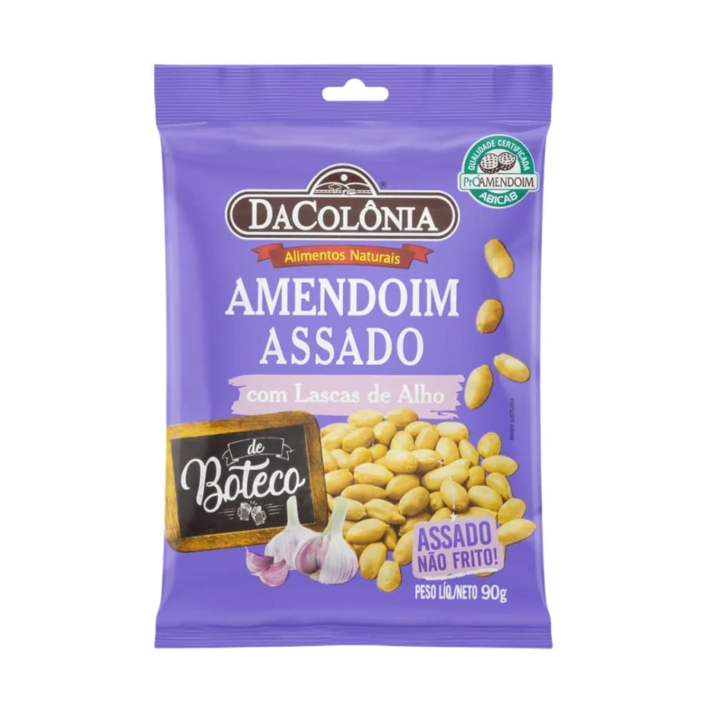 Amendoim assado com lascas de alho dacolonia 90g
