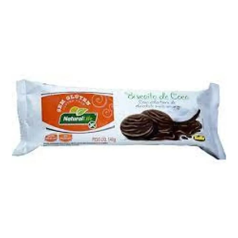Biscoito de coco com cobertura de chocolate meio amargo natural life 140g