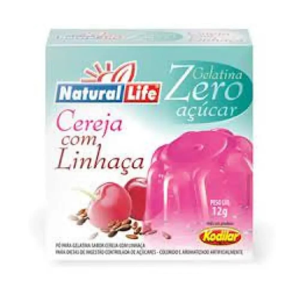 Gelatina zero acucar cereja com linhaca kodilar 12g