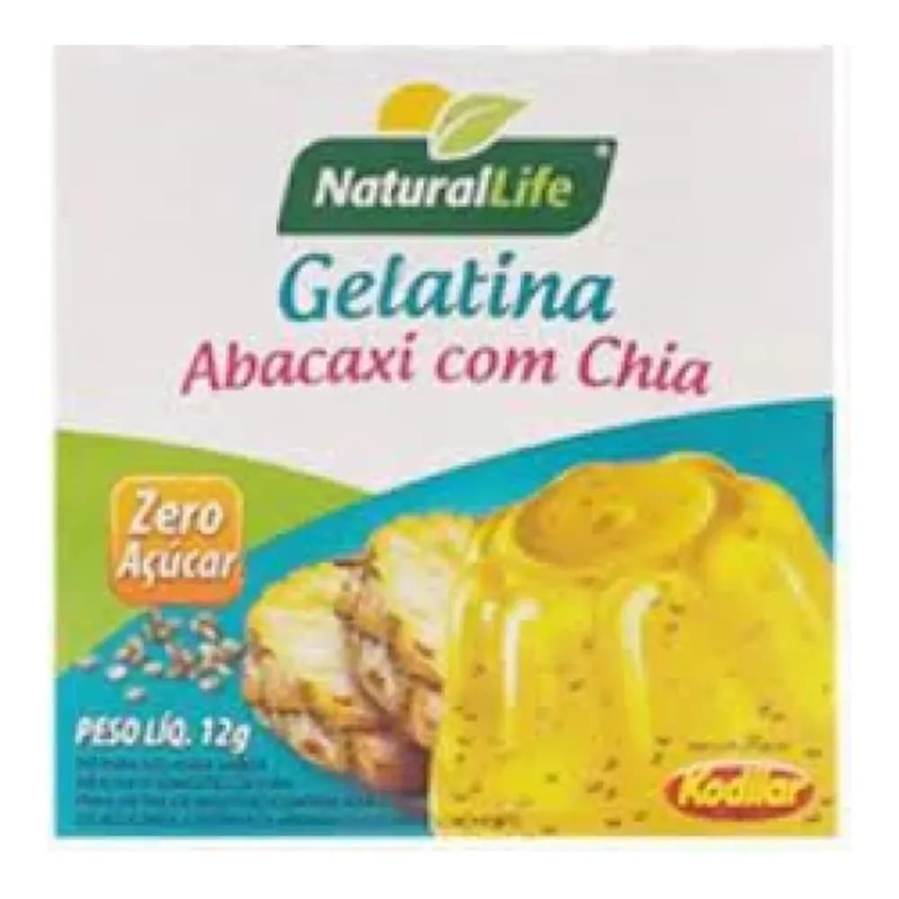 Gelatina em po natural life zero acucar abacaxi com chia caixa 12g