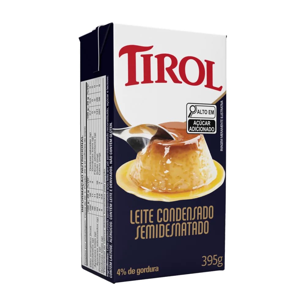Leite condensado semidesnatado tirol 395g