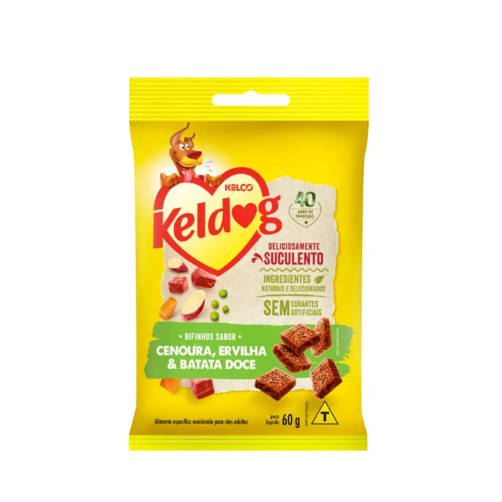 Bifinho mini sabor cenoura ervilha e batata doce keldog 60g