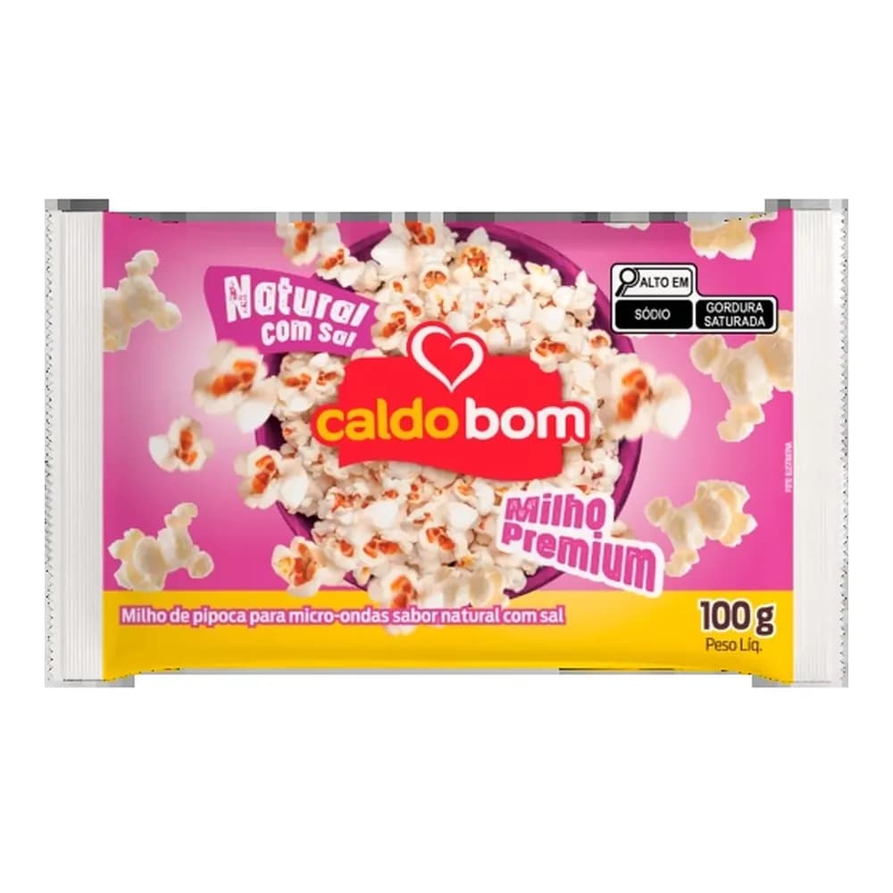 Pipoca de microondas caldo bom natural 100g