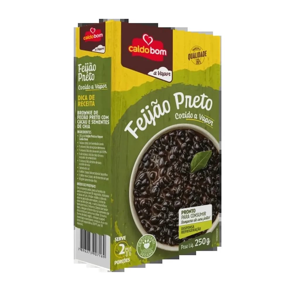 Feijao preto a vapor caldo bom 250g