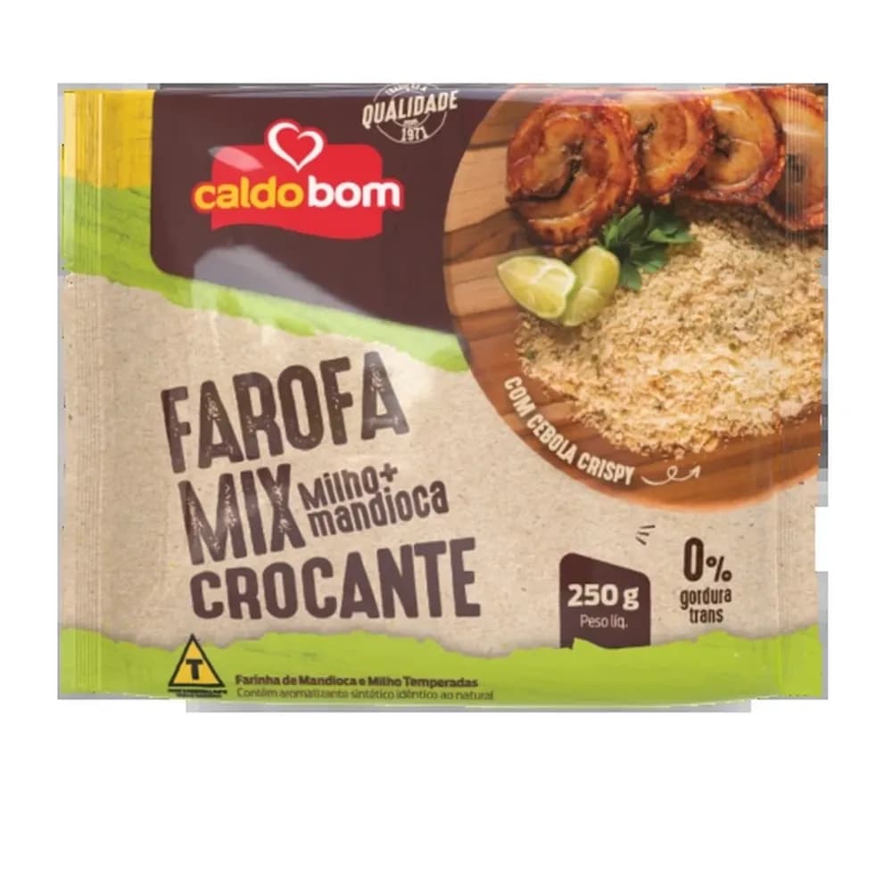 Farofa de milho e mandioca com cebola crispy mix crocante caldo bom 250g